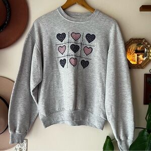 VINTAGE quilted heart patchwork Crewneck Sweatshirt‎ Grannycore cottagecore